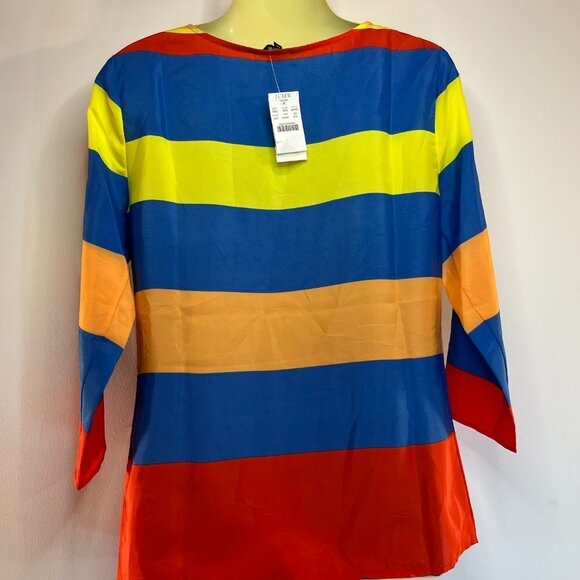 J. CREW Women's Striped Colorblock Blouse with Anchor Buttons - Size XXS - NWT - Picture 4 of 6